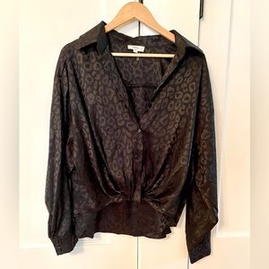 Entro Black Cheetah Print Blouse